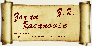 Zoran Račanović vizit kartica
